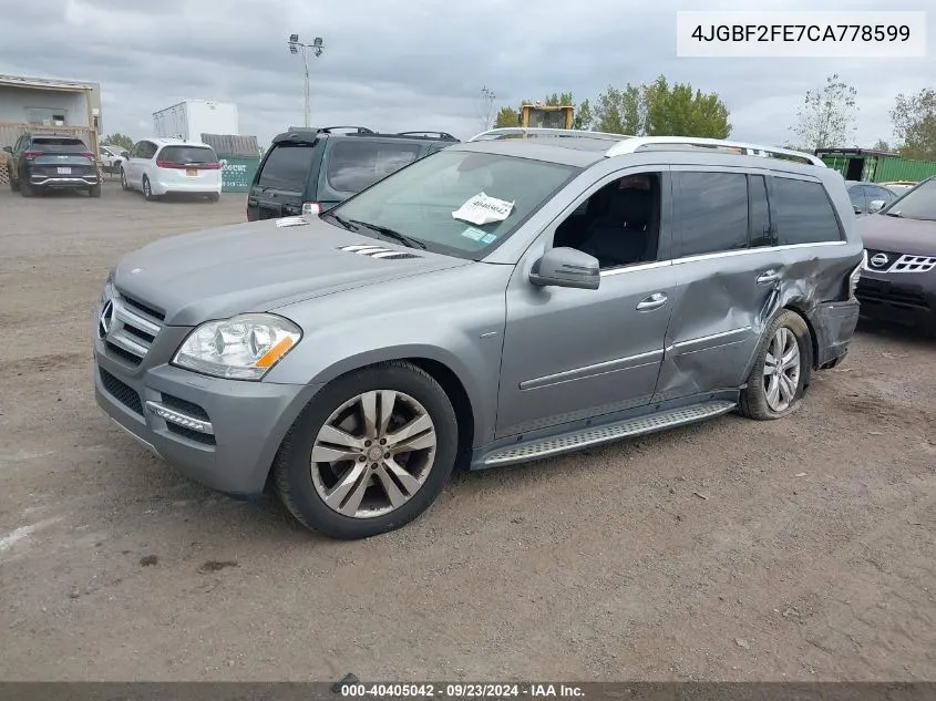 2012 Mercedes-Benz Gl 350 Bluetec VIN: 4JGBF2FE7CA778599 Lot: 40405042