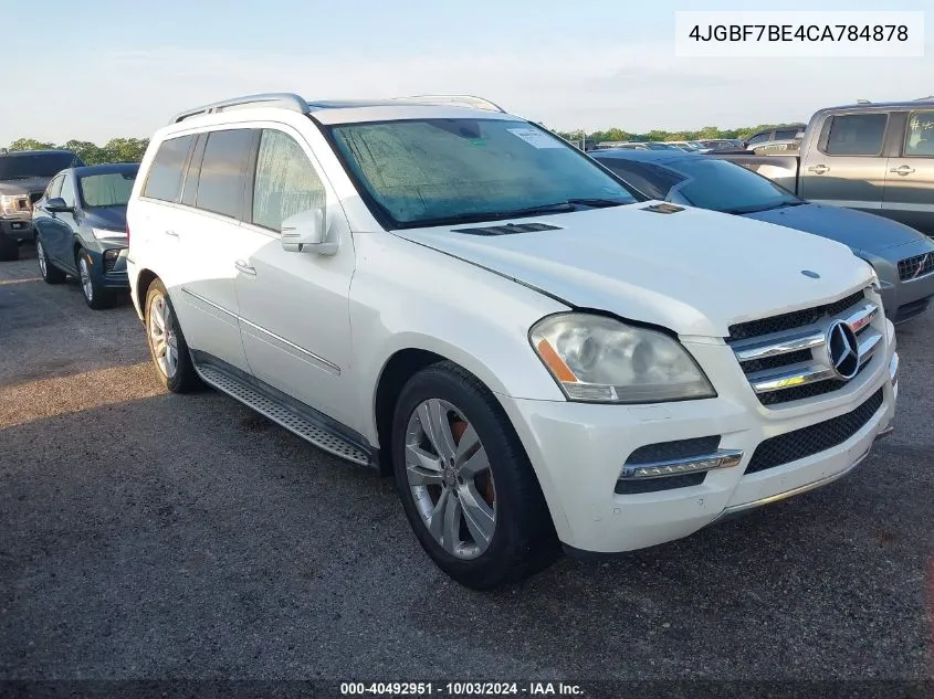 2012 Mercedes-Benz Gl 450 4Matic VIN: 4JGBF7BE4CA784878 Lot: 40492951