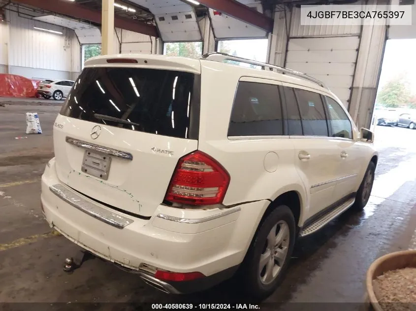 2012 Mercedes-Benz Gl 450 4Matic VIN: 4JGBF7BE3CA765397 Lot: 40580639