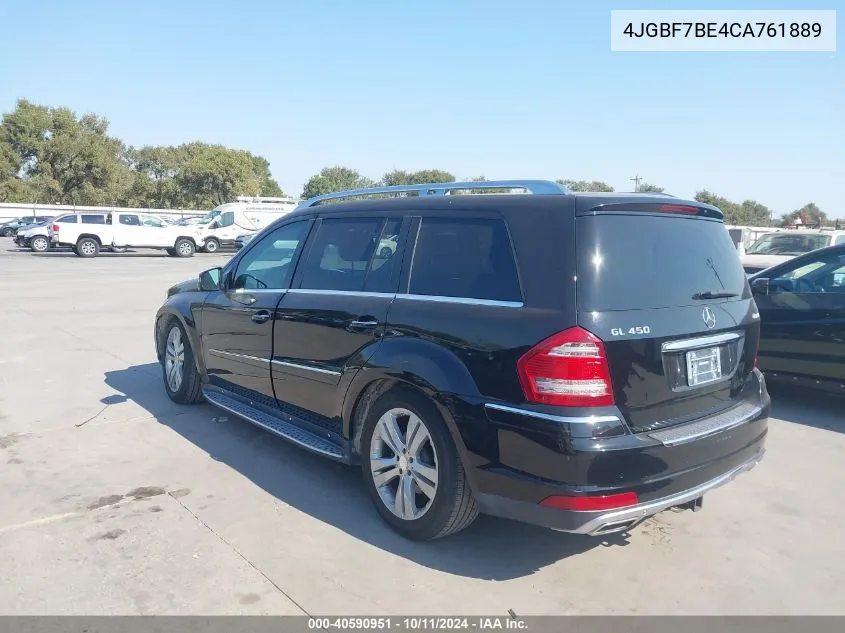 2012 Mercedes-Benz Gl 450 4Matic VIN: 4JGBF7BE4CA761889 Lot: 40590951