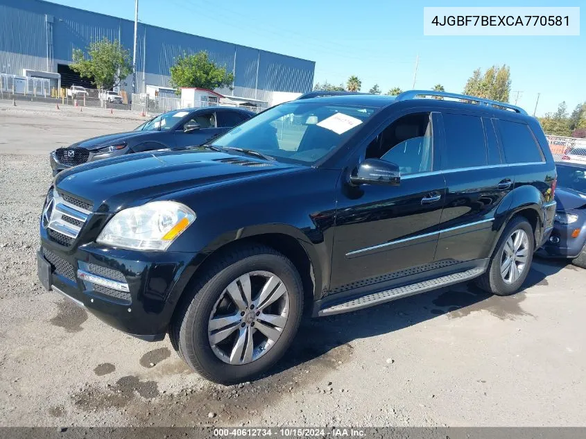 2012 Mercedes-Benz Gl 450 4Matic VIN: 4JGBF7BEXCA770581 Lot: 40612734