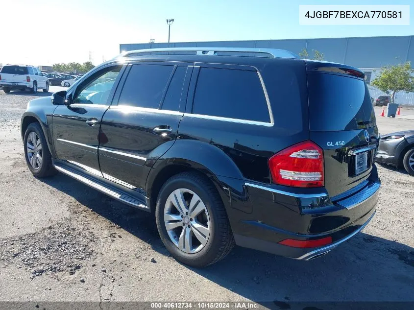 2012 Mercedes-Benz Gl 450 4Matic VIN: 4JGBF7BEXCA770581 Lot: 40612734