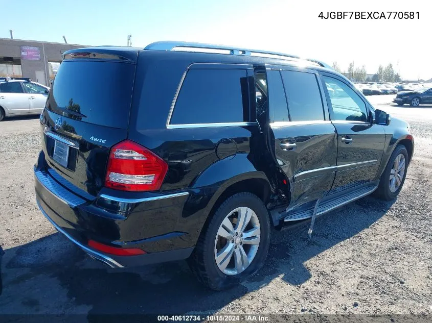 2012 Mercedes-Benz Gl 450 4Matic VIN: 4JGBF7BEXCA770581 Lot: 40612734