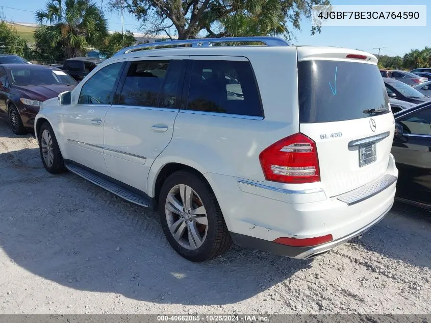 2012 Mercedes-Benz Gl 450 4Matic VIN: 4JGBF7BE3CA764590 Lot: 40662085