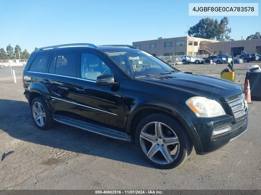 2012 Mercedes-Benz Gl 550 4Matic VIN: 4JGBF8GE0CA783578 Lot: 40802516