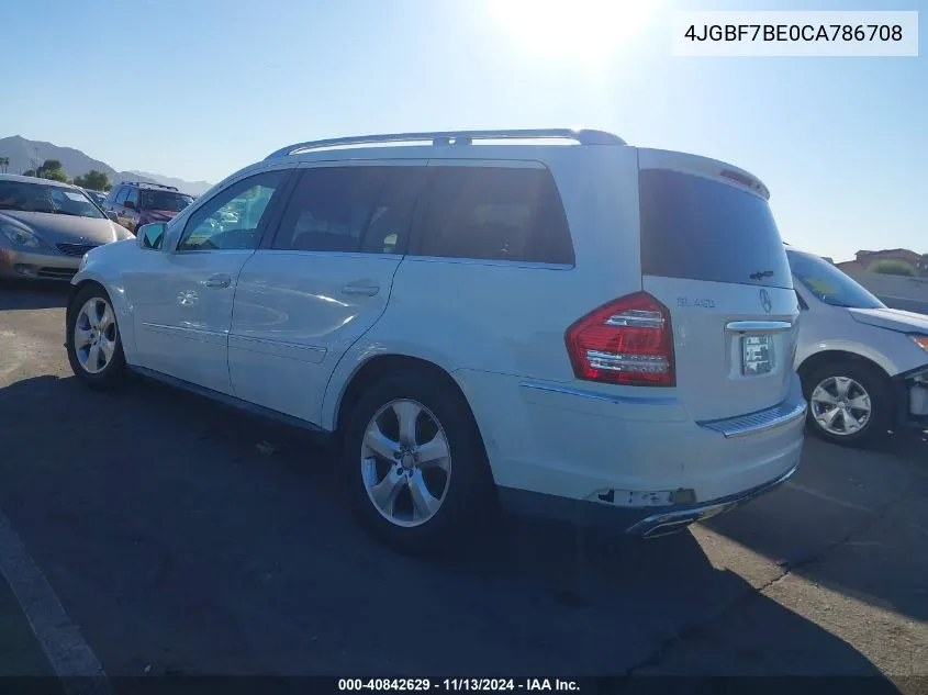 2012 Mercedes-Benz Gl 450 4Matic VIN: 4JGBF7BE0CA786708 Lot: 40842629