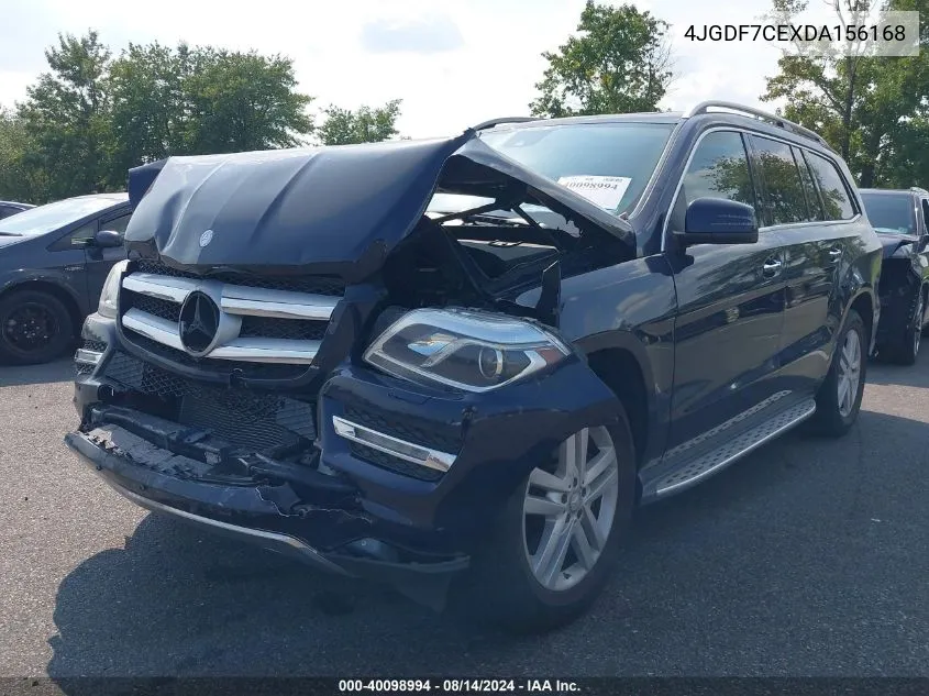 2013 Mercedes-Benz Gl 450 4Matic VIN: 4JGDF7CEXDA156168 Lot: 40098994