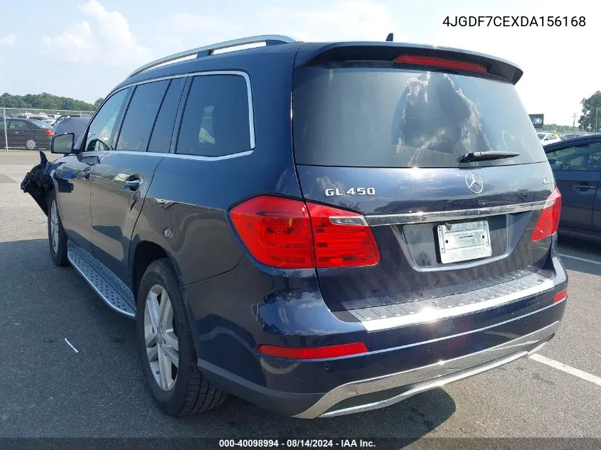 2013 Mercedes-Benz Gl 450 4Matic VIN: 4JGDF7CEXDA156168 Lot: 40098994