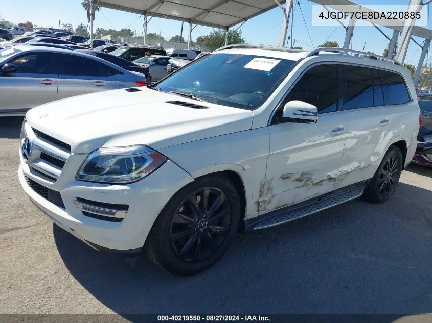 2013 Mercedes-Benz Gl 450 4Matic VIN: 4JGDF7CE8DA220885 Lot: 40219550