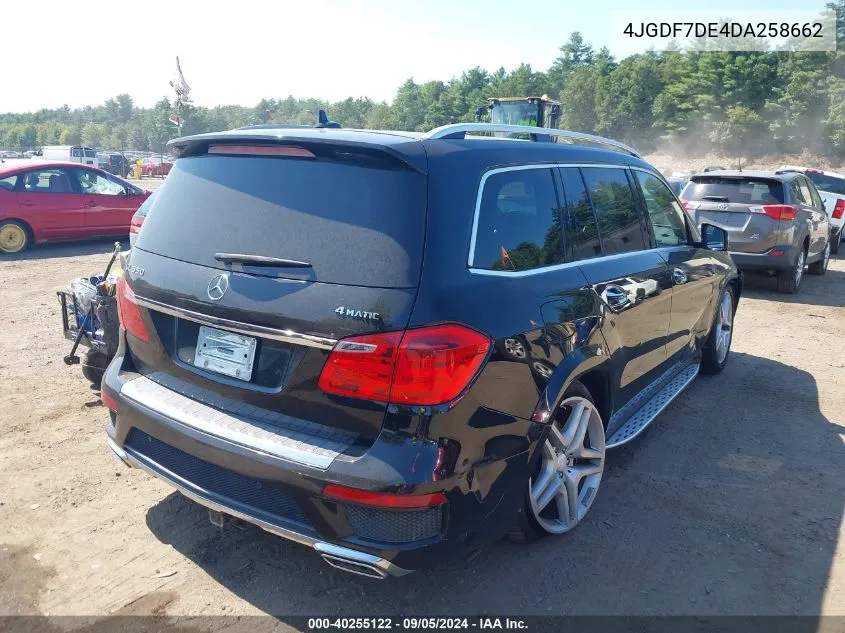 2013 Mercedes-Benz Gl 550 4Matic VIN: 4JGDF7DE4DA258662 Lot: 40255122