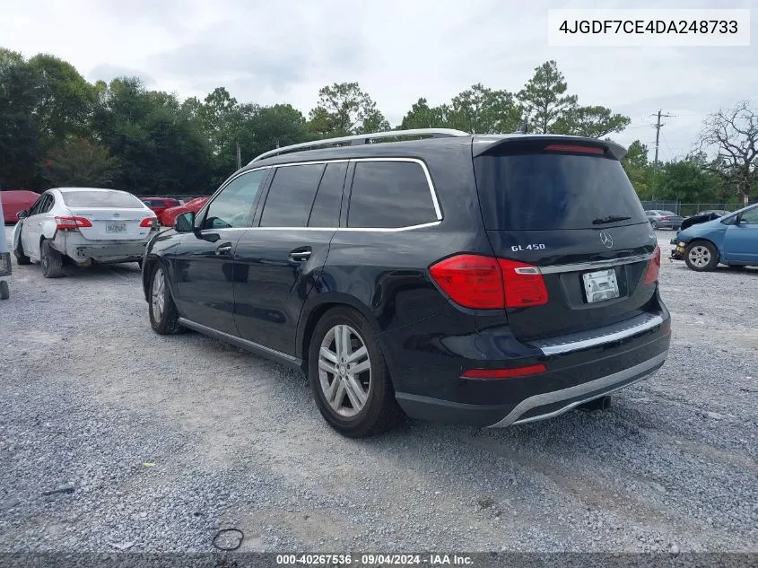 2013 Mercedes-Benz Gl 450 4Matic VIN: 4JGDF7CE4DA248733 Lot: 40267536