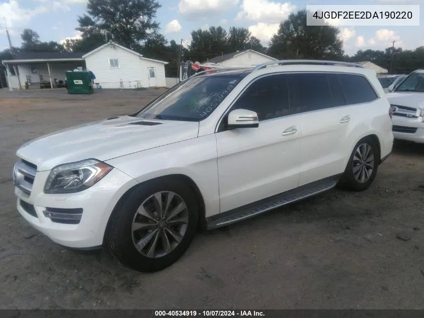 2013 Mercedes-Benz Gl 350 Bluetec 4Matic VIN: 4JGDF2EE2DA190220 Lot: 40534919