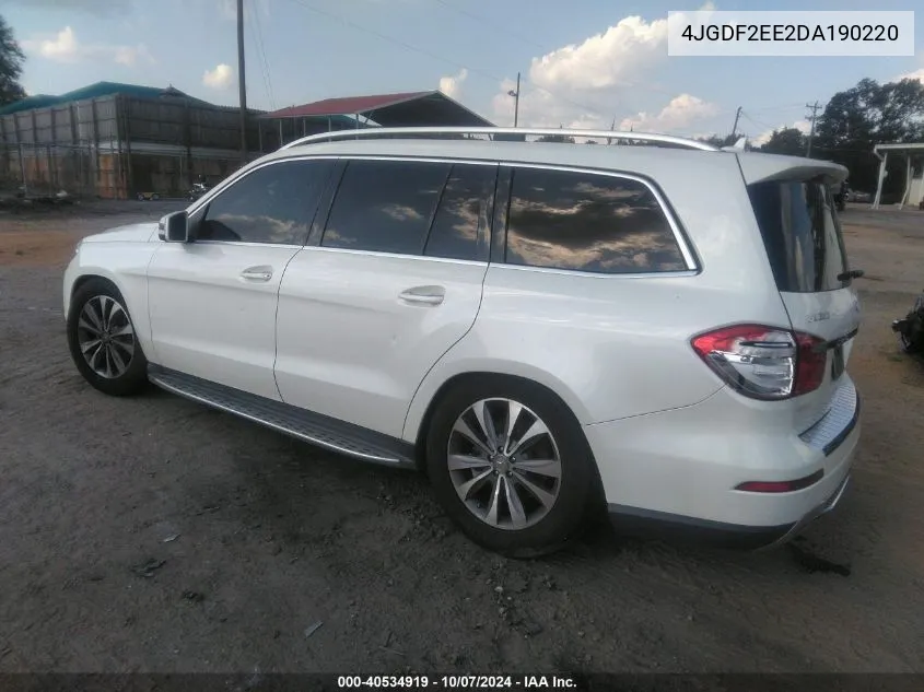 2013 Mercedes-Benz Gl 350 Bluetec 4Matic VIN: 4JGDF2EE2DA190220 Lot: 40534919