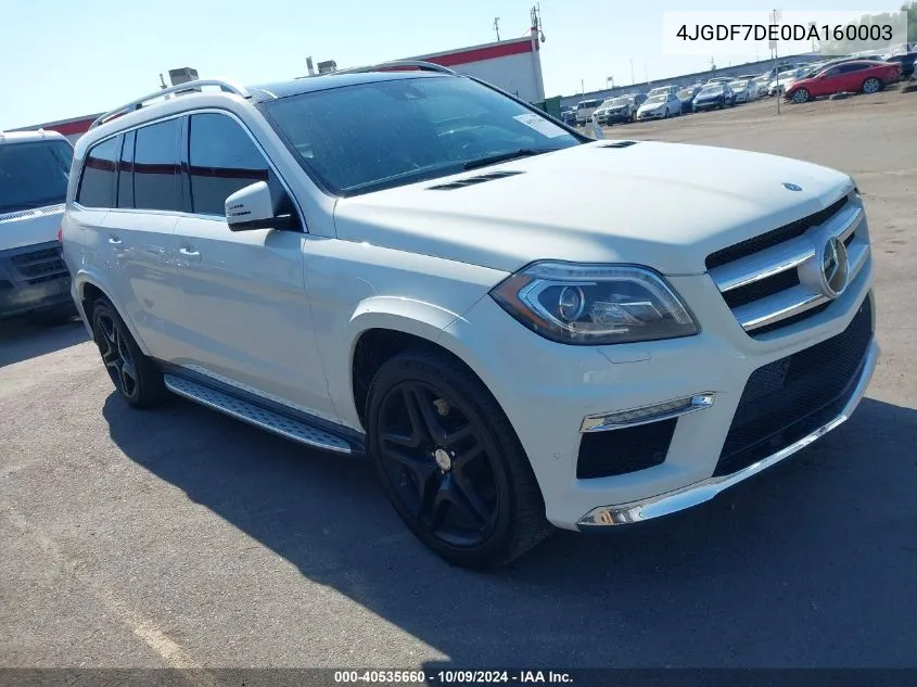 2013 Mercedes-Benz Gl 550 4Matic VIN: 4JGDF7DE0DA160003 Lot: 40535660