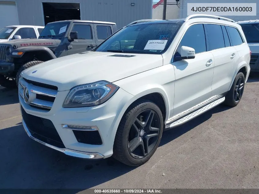 2013 Mercedes-Benz Gl 550 4Matic VIN: 4JGDF7DE0DA160003 Lot: 40535660