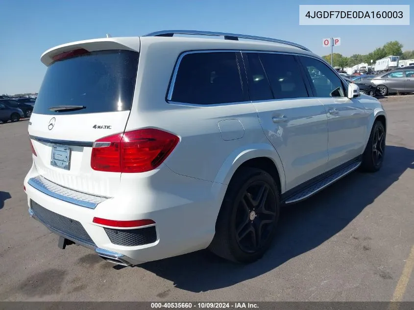 2013 Mercedes-Benz Gl 550 4Matic VIN: 4JGDF7DE0DA160003 Lot: 40535660