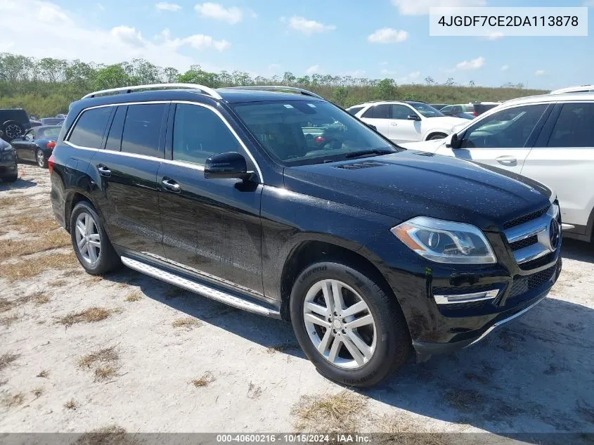 2013 Mercedes-Benz Gl 450 4Matic VIN: 4JGDF7CE2DA113878 Lot: 40600216