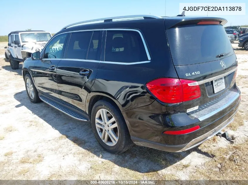 2013 Mercedes-Benz Gl 450 4Matic VIN: 4JGDF7CE2DA113878 Lot: 40600216