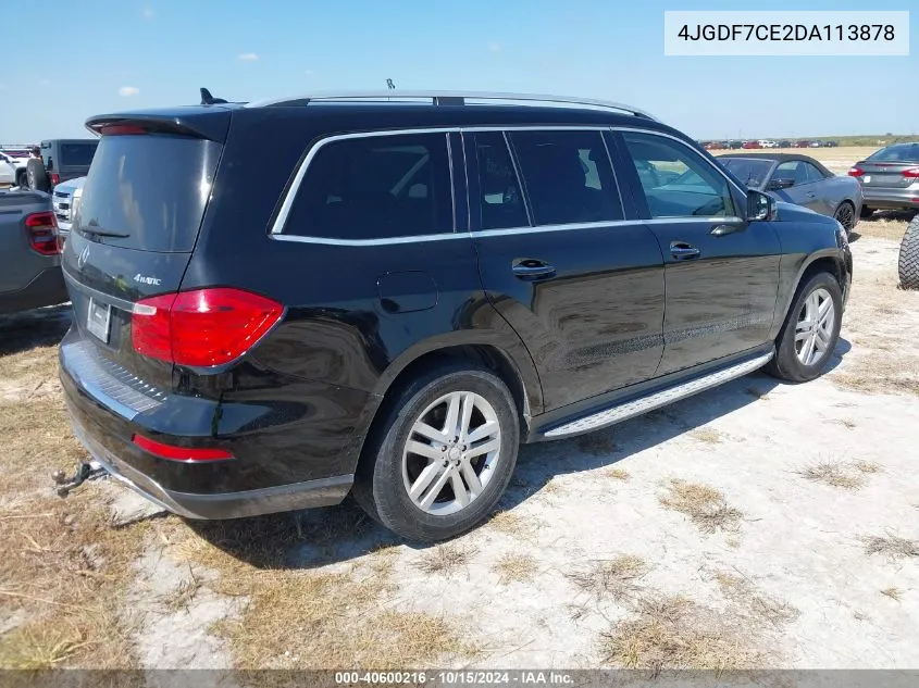 2013 Mercedes-Benz Gl 450 4Matic VIN: 4JGDF7CE2DA113878 Lot: 40600216