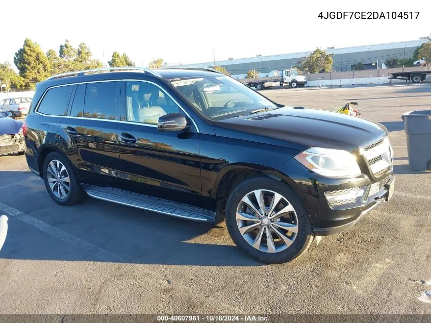 2013 Mercedes-Benz Gl 450 4Matic VIN: 4JGDF7CE2DA104517 Lot: 40607961