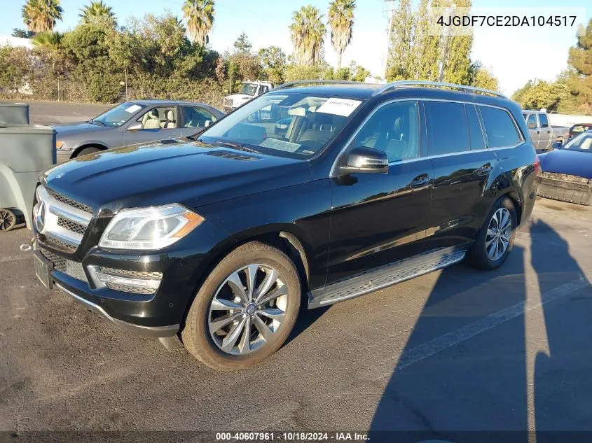 2013 Mercedes-Benz Gl 450 4Matic VIN: 4JGDF7CE2DA104517 Lot: 40607961