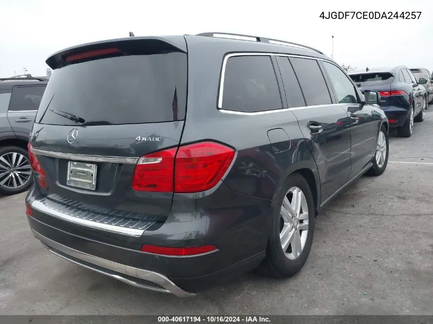 2013 Mercedes-Benz Gl 450 4Matic VIN: 4JGDF7CE0DA244257 Lot: 40617194