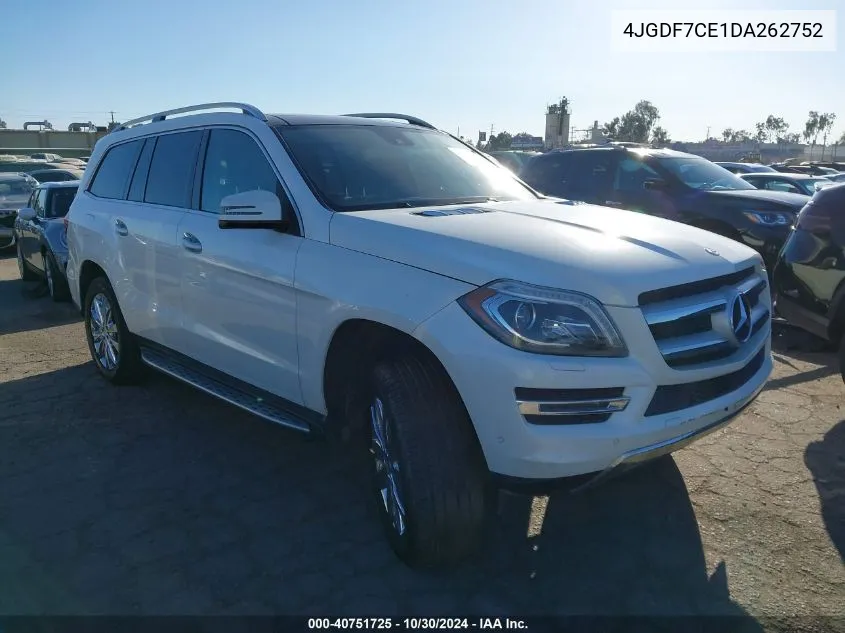 2013 Mercedes-Benz Gl 450 4Matic VIN: 4JGDF7CE1DA262752 Lot: 40751725