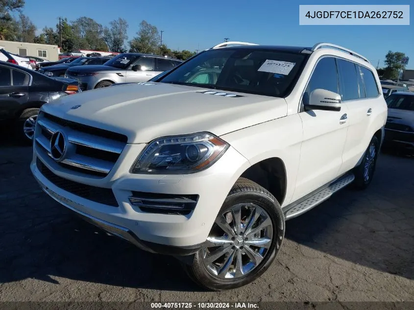 2013 Mercedes-Benz Gl 450 4Matic VIN: 4JGDF7CE1DA262752 Lot: 40751725