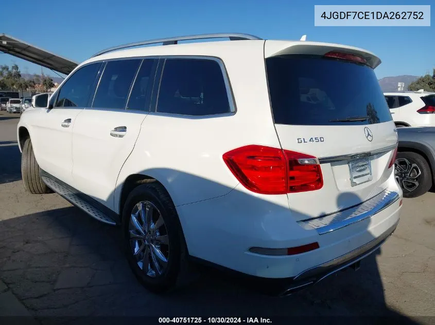 2013 Mercedes-Benz Gl 450 4Matic VIN: 4JGDF7CE1DA262752 Lot: 40751725