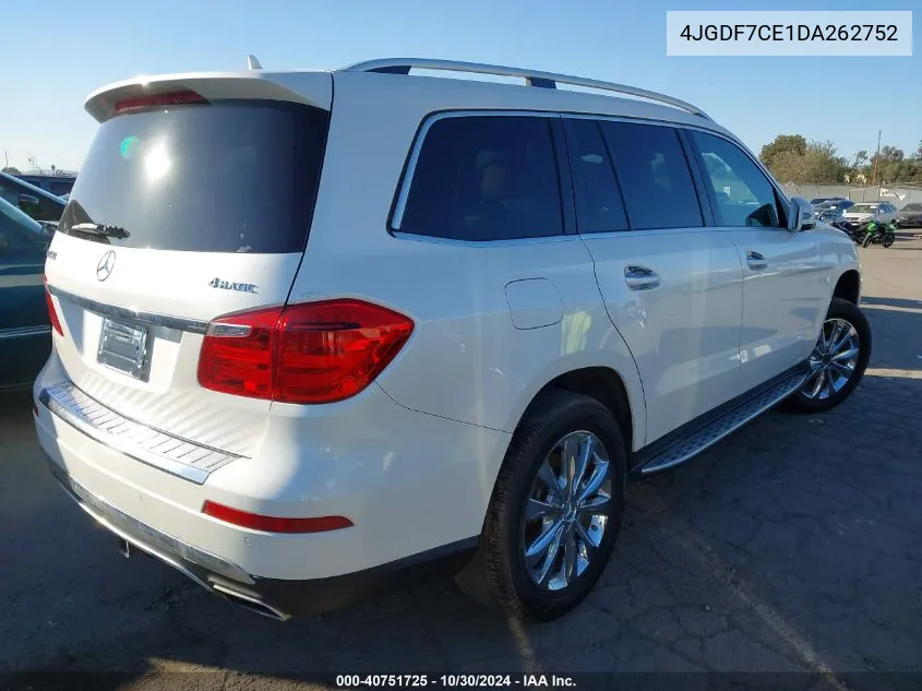 2013 Mercedes-Benz Gl 450 4Matic VIN: 4JGDF7CE1DA262752 Lot: 40751725