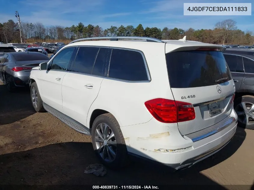 2013 Mercedes-Benz Gl 450 4Matic VIN: 4JGDF7CE3DA111833 Lot: 40839731