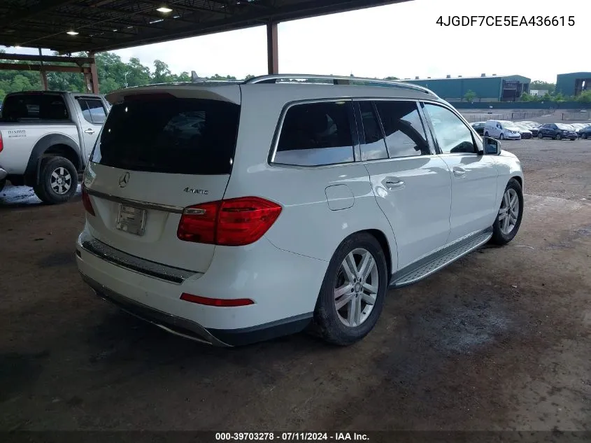 2014 Mercedes-Benz Gl 450 4Matic VIN: 4JGDF7CE5EA436615 Lot: 39703278