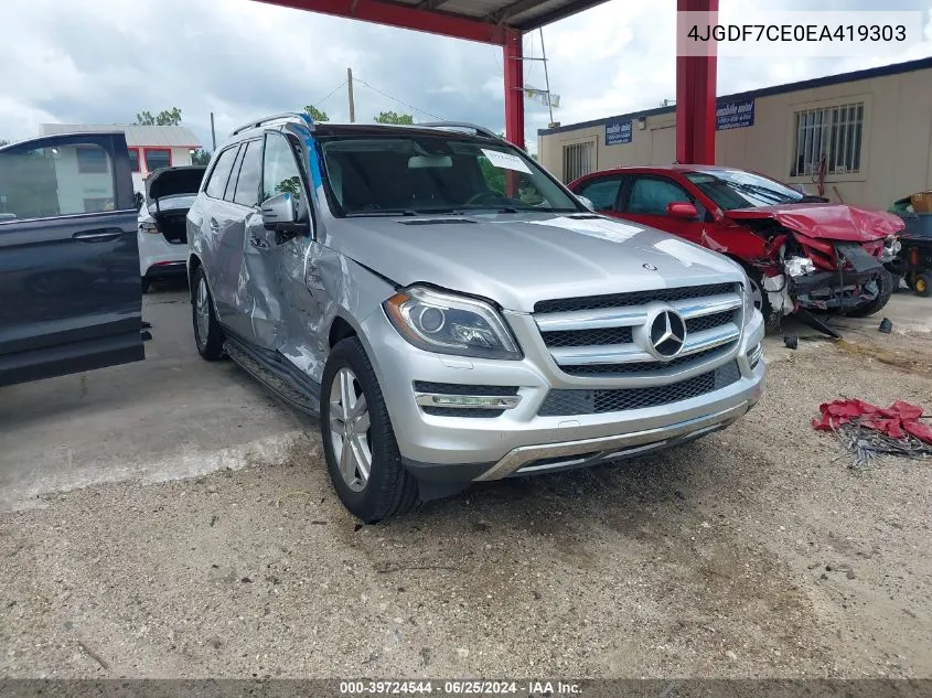 2014 Mercedes-Benz Gl 450 4Matic VIN: 4JGDF7CE0EA419303 Lot: 39724544