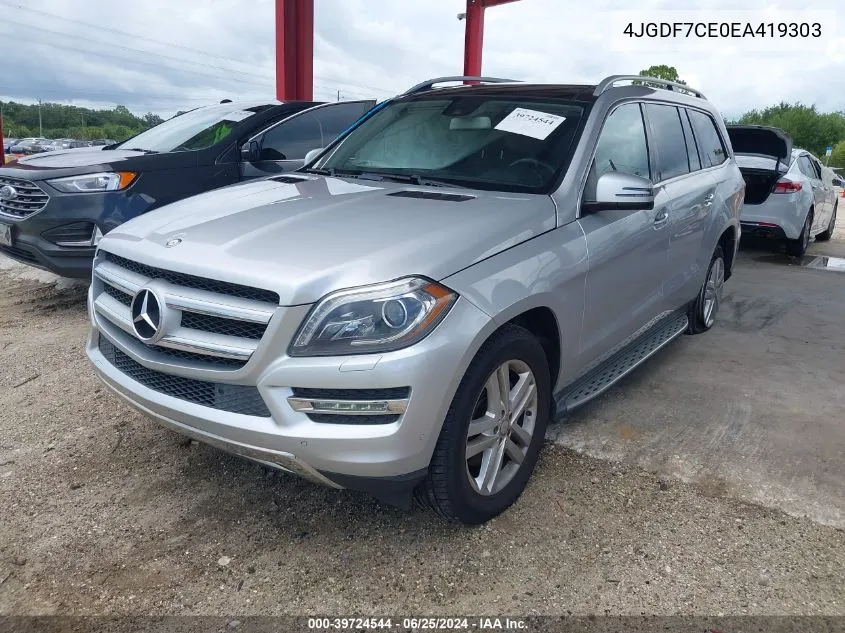 2014 Mercedes-Benz Gl 450 4Matic VIN: 4JGDF7CE0EA419303 Lot: 39724544