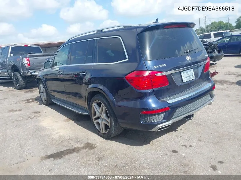 2014 Mercedes-Benz Gl 550 4Matic VIN: 4JGDF7DE9EA366518 Lot: 39794658