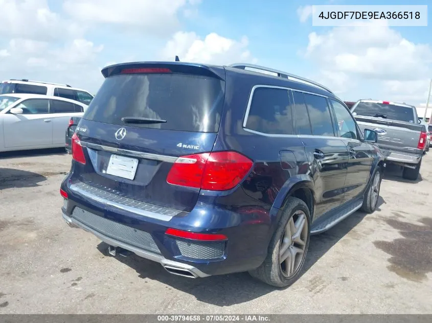 2014 Mercedes-Benz Gl 550 4Matic VIN: 4JGDF7DE9EA366518 Lot: 39794658