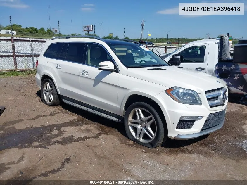 2014 Mercedes-Benz Gl 550 4Matic VIN: 4JGDF7DE1EA396418 Lot: 40104621