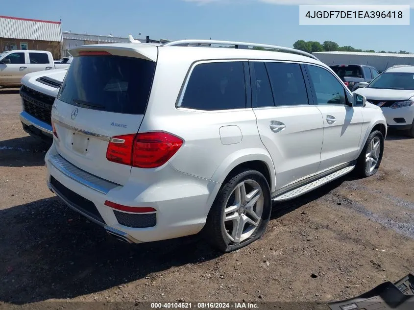 2014 Mercedes-Benz Gl 550 4Matic VIN: 4JGDF7DE1EA396418 Lot: 40104621