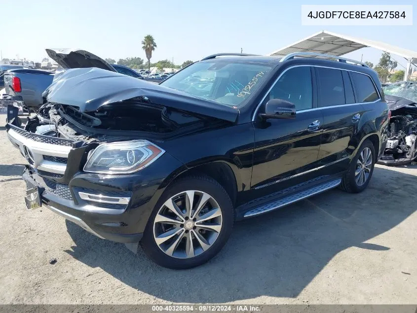 2014 Mercedes-Benz Gl 450 4Matic VIN: 4JGDF7CE8EA427584 Lot: 40325594