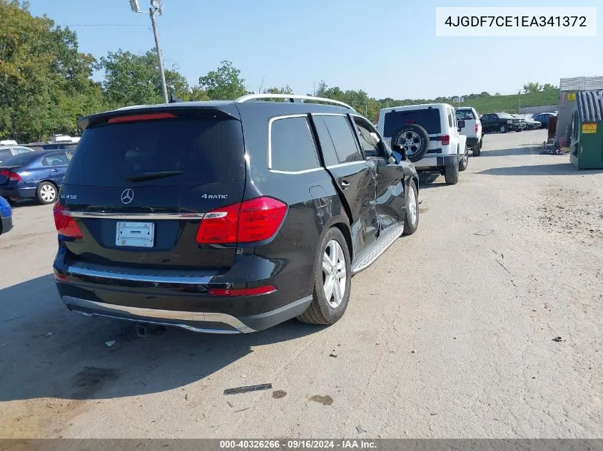 2014 Mercedes-Benz Gl 450 4Matic VIN: 4JGDF7CE1EA341372 Lot: 40326266