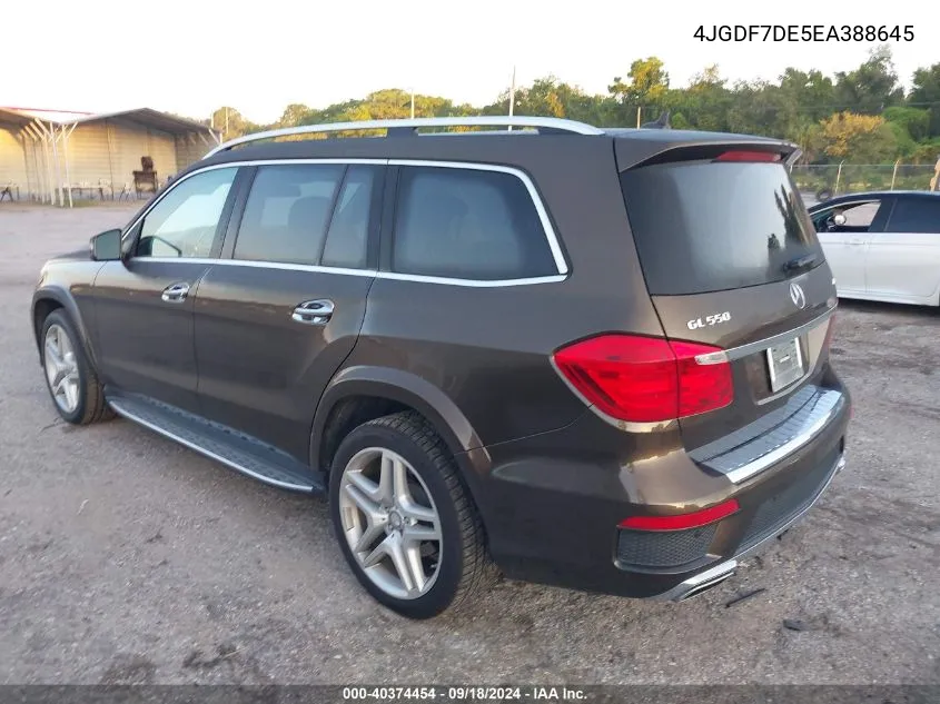 2014 Mercedes-Benz Gl 550 4Matic VIN: 4JGDF7DE5EA388645 Lot: 40374454