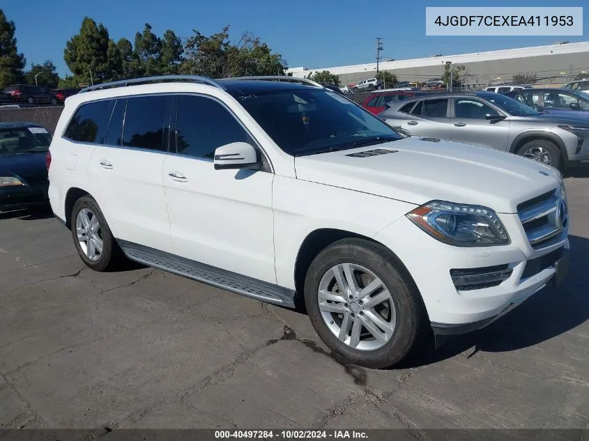 2014 Mercedes-Benz Gl 450 4Matic VIN: 4JGDF7CEXEA411953 Lot: 40497284