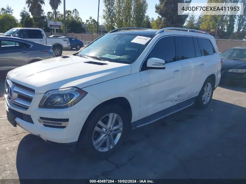 2014 Mercedes-Benz Gl 450 4Matic VIN: 4JGDF7CEXEA411953 Lot: 40497284