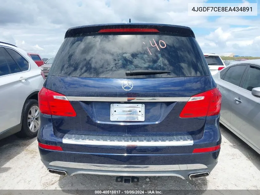 2014 Mercedes-Benz Gl 450 4Matic VIN: 4JGDF7CE8EA434891 Lot: 40518817