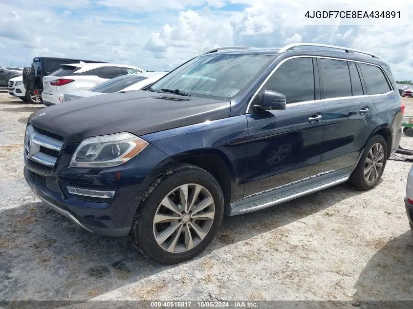 2014 Mercedes-Benz Gl 450 4Matic VIN: 4JGDF7CE8EA434891 Lot: 40518817