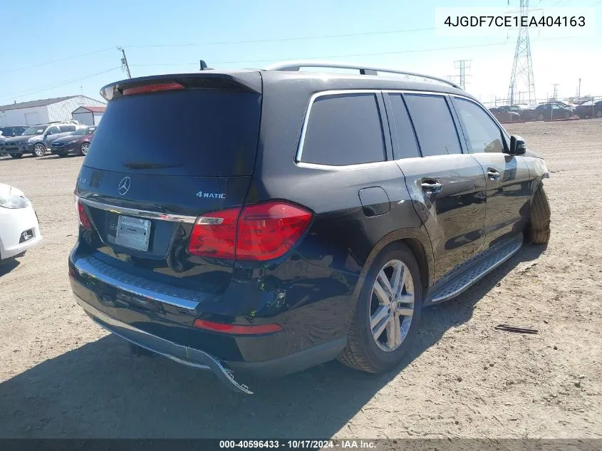 2014 Mercedes-Benz Gl 450 4Matic VIN: 4JGDF7CE1EA404163 Lot: 40596433