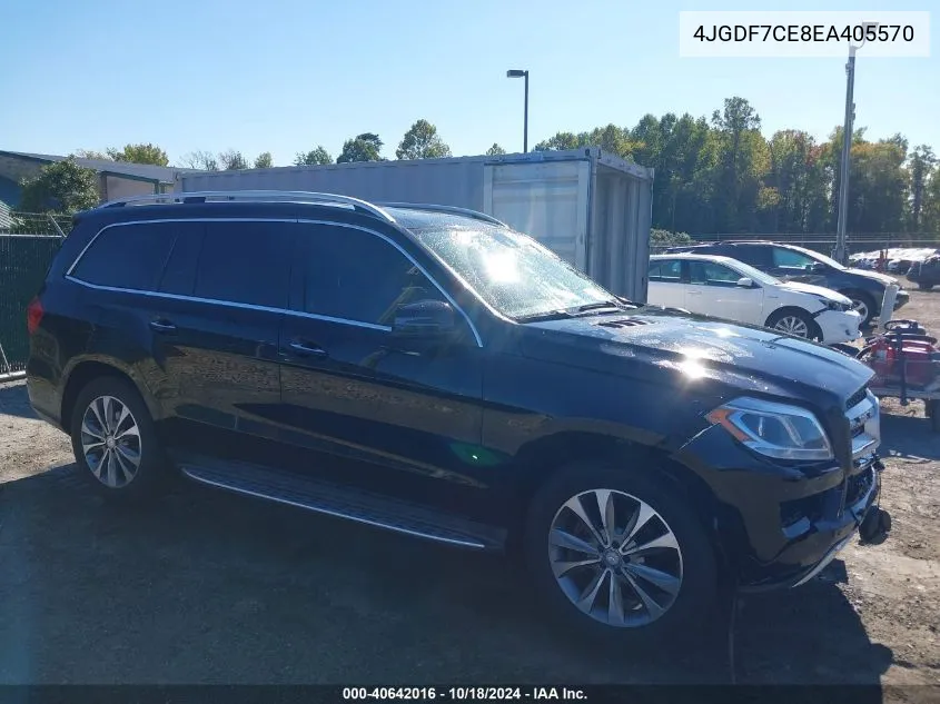 2014 Mercedes-Benz Gl 450 4Matic VIN: 4JGDF7CE8EA405570 Lot: 40642016