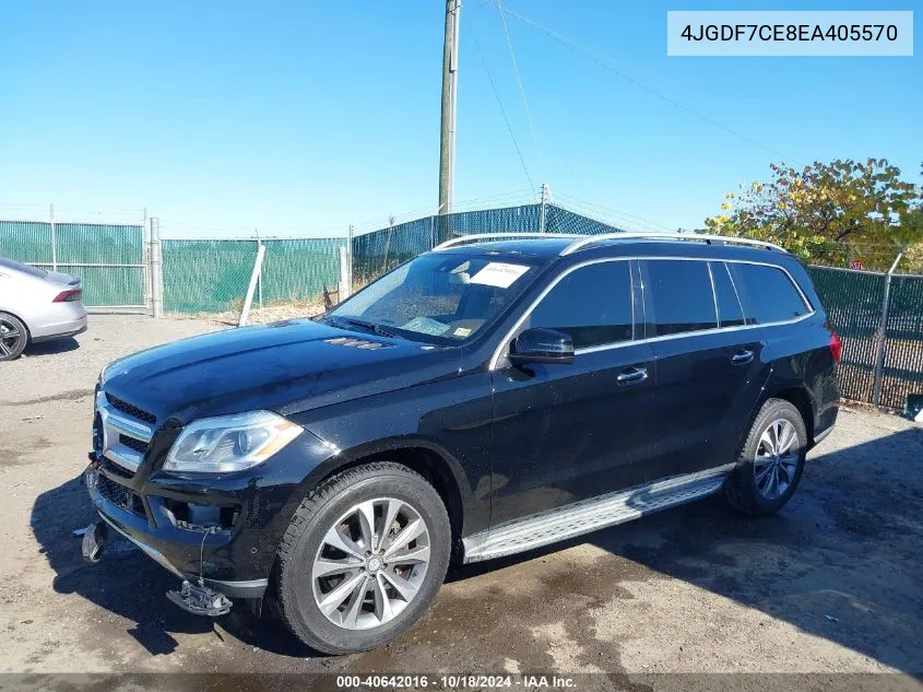 2014 Mercedes-Benz Gl 450 4Matic VIN: 4JGDF7CE8EA405570 Lot: 40642016