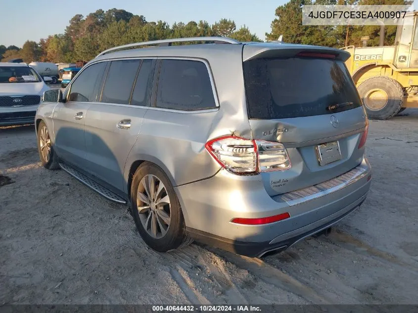 2014 Mercedes-Benz Gl 450 4Matic VIN: 4JGDF7CE3EA400907 Lot: 40644432