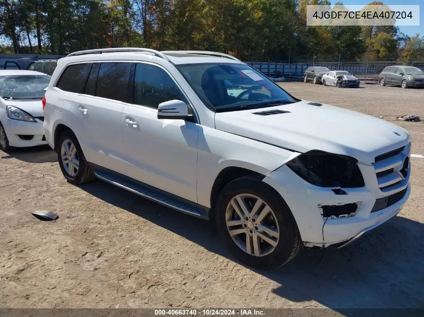 2014 Mercedes-Benz Gl 450 4Matic VIN: 4JGDF7CE4EA407204 Lot: 40663740